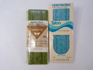 2 USA Vintage Nylon Flexi Lace Hem Facing Wrights 1.75" 3yd Talon 1.75 2.5yd C25 - Picture 1 of 4