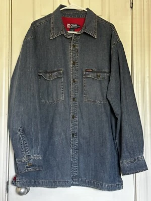 Chaqueta Camisa Denim Forrada de Vellón L Chaps Ralph Lauren Para Hombre De Colección Años 90 Usada en Excelente Condición  DS Foto 1 de 4