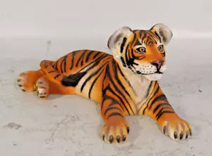 More details for tiger cub lying down baby wild cat figure statue zoo figurine new safari cute