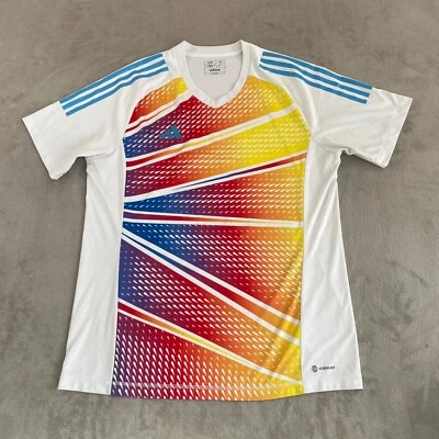 Adidas TIRO Pro Graphic T-Shirts Jersey Men 2XL White AeroReady Soccer V Neck - Image 1 of 4