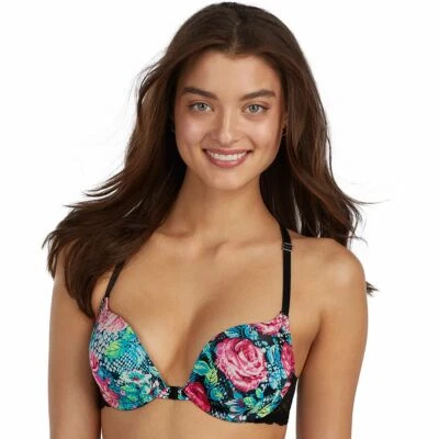 Бюстгальтер пуш-ап Candie's передний закрытый ZZ83B033R розовый цветочный размер 34D, 36C, 36D - Изображение 1 из 4