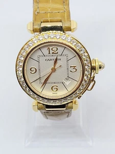 Cartier Pasha 189812, 750/- Gold, Lünette mit Diamanten - Picture 1 of 6