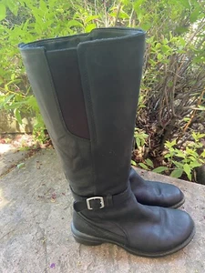 Merrell Andover Tall Waterproof Boots Sz 7 Black Leather - Picture 1 of 9