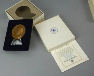 1977 Jimmy Carter Eröffnungsmedaille Bronze Franklin Mint 2 3/4" Ständer Box Papiere - Bild 1 von 4