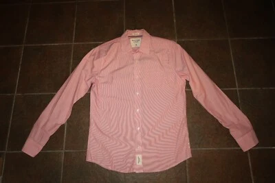 Camisa de Vestir Abercrombie & Fitch Para Hombre Mediana Roja Bolsillo con Botones Manga Larga Foto 1 de 2
