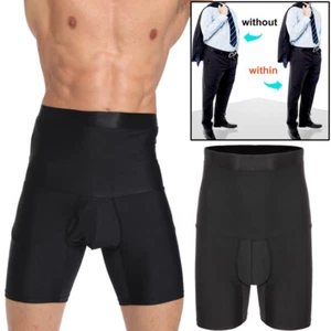 Men's Compression Shorts High Waisted Trainer Fitness Double Layer Quick Drying - Picture 1 of 42