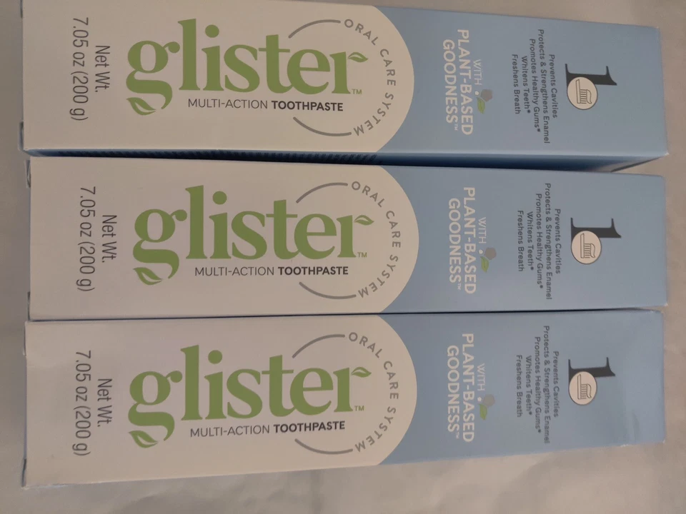 AMWAY -GLISTER PASTA DENTAL FLÚOR MULTI-ACCIÓN 3 (pack). -7,05 OZ (200 g) Nuevo Foto 1 de 1