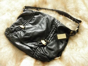 EUC RARE Badgley Mischka Black Leather Purse Bag Handtasche - Bild 1 von 8