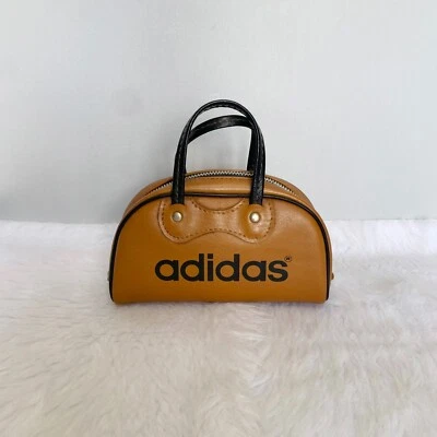 ADIDAS 复古 20 世纪 80 年代棕色黑色迷你行李保龄球袋 — 第 1/4 张图片