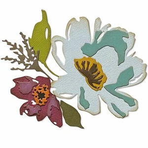 Tim Holtz Sizzix Thinlits Die ~ BRUSHSTROKE FLOWERS #3 ~ 665360 - Picture 1 of 3