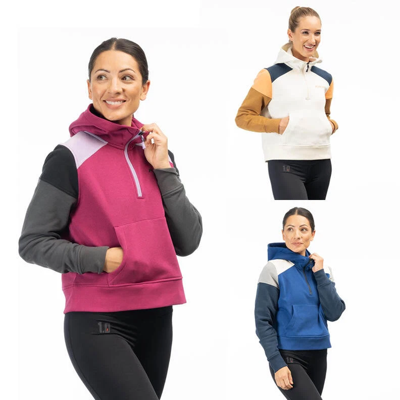 Sudadera con capucha corta KLIM Huntley Pullover 1/4 cremallera para mujer Foto 1 de 1