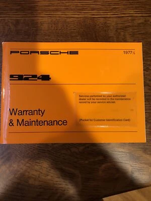 LIBRO DE GARANTÍA ORIGINAL PORSCHE 924 INGLÉS 1977 1/2 Foto 1 de 4