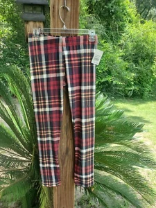 Sweet ❤️❤️❤️ Plaids Buttery Soft High Waist Leggings Girls Youth Sz M - Picture 1 of 5