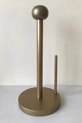 Vintage Wooden Dark Metallic Gold/Champagne Bronze Painted Paper Towel Holder - Image 1 of 4