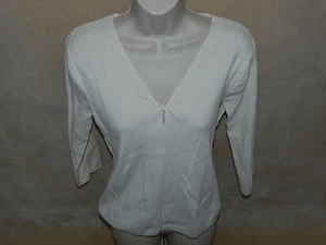EUC Damen M Medium "Sag Harbor" elfenbeinfarbenes Strickshirt 3/4-Ärmel - Bild 1 von 5