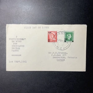 AIRMAIL First Day COVER 1961 NEW ZEALAND Hastings to CANADA Beaverton Ontario - Picture 1 of 2