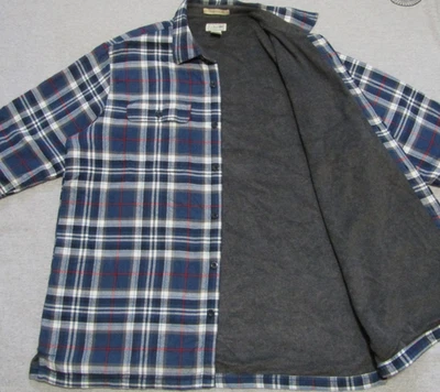 L.L.Bean Fleece Lined Flannel Shirt Jacket Plaid SHACKET Traditional Fit Men XL - Image 1 of 4