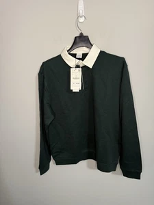 Camisa polo de punto de manga larga verde talla grande gruesa de Zara para hombre - Imagen 1 de 5