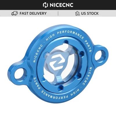 CNC Engine Oil Filter Cap Cover For Husqvarna FE250 FE350 FE450 FE501 2017-2025 - Image 1 of 4