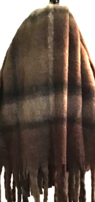 Steve Madden Mujer Bufanda Chocolate Cuadros NUEVO Foto 1 de 4