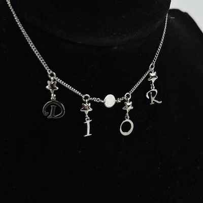 CHRISTIAN DIOR Pulsera Brazalete Cadena AUTÉNTICO Vintage CD Logo Plateado × Estrella Envío gratuito Foto 1 de 4