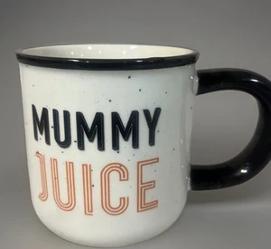 Taza Halloween “Mummy Juice” Negro Naranja Blanco Negro Mango 4" Alto Regalo Otoño - Imagen 1 de 6
