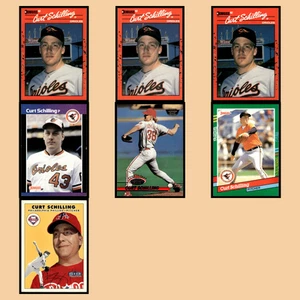 Curt Schilling Lot 7 Baseball Cards 1990 Donruss Baltimore Orioles Set MLB NM - Picture 1 of 10