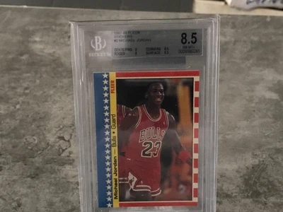 Pegatinas Fleer 1987-88 #2 Michael Jordan BGS 8,5💎con 9,9,8,5,8,5 subgrados🔥 Foto 1 de 4