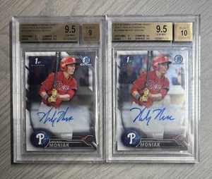 (2) 2016 Bowman Draft Mickey Moniak Chrome Auto 1st Lot #CDA-MM BGS 9.5 Gem - Picture 1 of 2