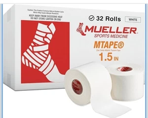 MUELLER Sports Medicine MTape Rolls Athletic Tape 32 Rolls 1.5 in x 15 Yds - Picture 1 of 7