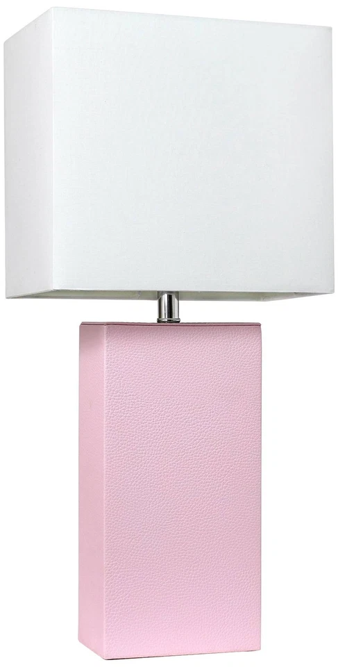 Lalia Home Lexington Blush Pink Leather Accent Table Lamp - Image 1 of 1