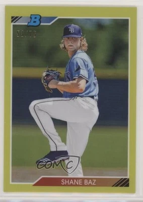 2020 Bowman Heritage Chrome Prospects Yellow Refractor /75 Shane Baz #92CP-SB - Image 1 of 2