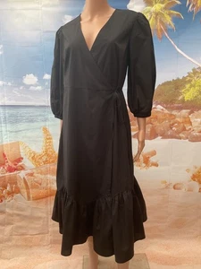 Danni Minogue @ QVC Black stretch cotton wrap dress UK 10R, 10P, 12P, RRP £66. - Picture 1 of 23