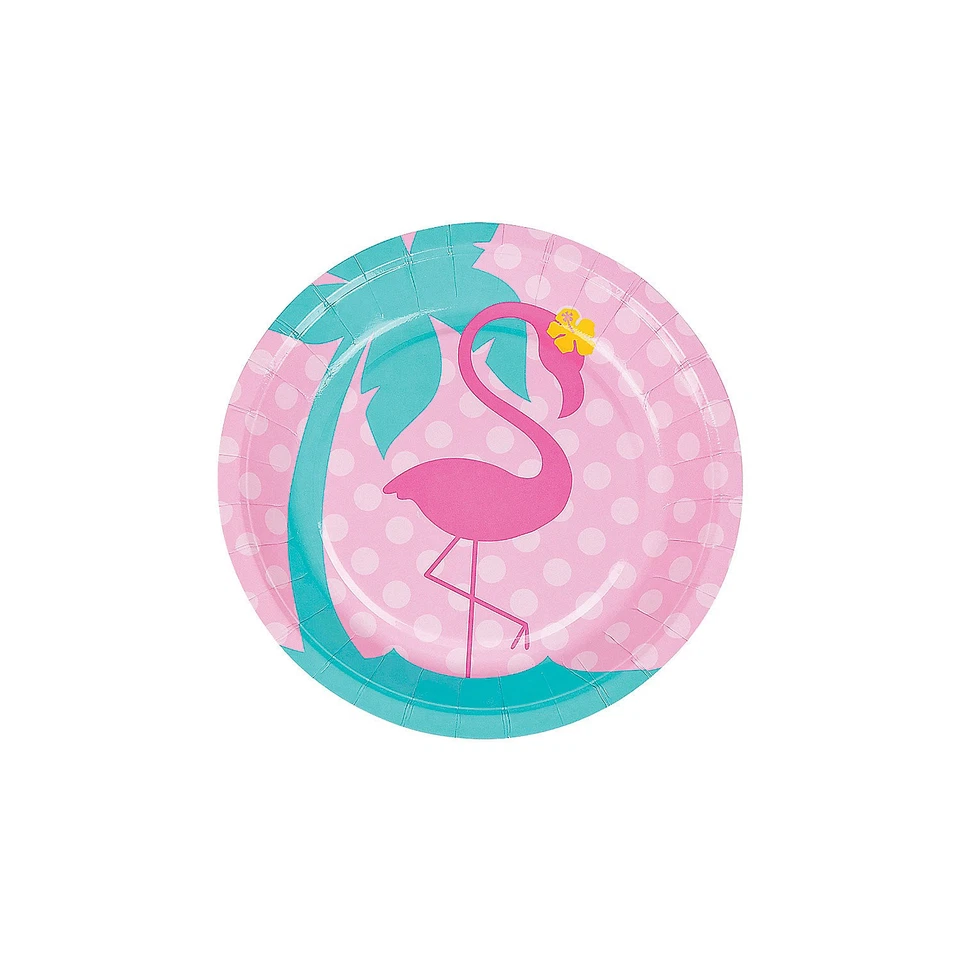 Platos de postre de papel flamenco, 8 quilates, suministros para fiestas, 8 piezas Foto 1 de 1