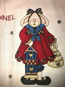 Vtg 1998 Daisy Kingdom "Bunny Girl Door Panel" 36.5" tall, cotton, instructions - Picture 1 of 11