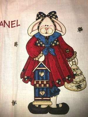 Vtg 1998 Daisy Kingdom "Bunny Girl Door Panel" 36.5" tall, cotton, instructions - Image 1 of 4