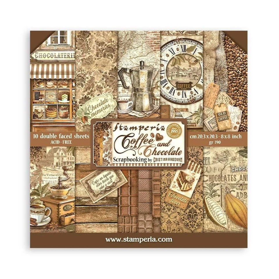 Stamperia Coffee and Chocolate 10 Designs Double Faced Sheets Acid Free SBBS93 - Image 1 of 1