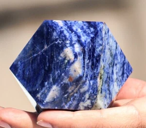 70MM Blue Sodalite Hexagon Metaphysical Crystal Chakra Balance Gemstone Hexagon - Picture 1 of 10