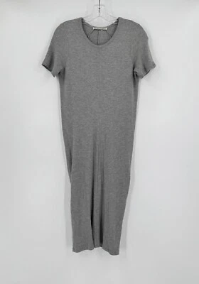 Vestido Camiseta Midi Acne Studios Para Mujer Gris Elastizado Dobladillo Cónico Talla S Foto 1 de 4