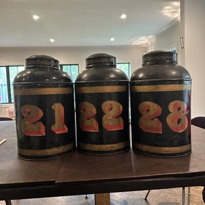 Antique Victorian Parnall & Sons Grocery Shop Tea Tin Canister Huge 17”+ Tall - Picture 1 of 22