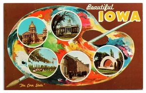 Multi-Ansicht der schönen Iowa Corn State Maler Palette Postkarte - Bild 1 von 2