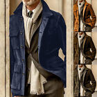 Long Raincoat Men Men's Autumn And Winter Fashion Casual Warm Plush Multi Pocket