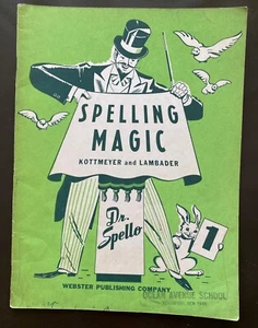 Vintage 1951  Unused Spelling Magic Dr Spello BK 1 Workbook Kottmeyer & Lambader - Picture 1 of 7