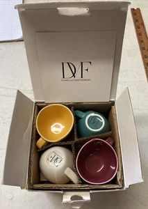 Diane Von Furstenberg Espresso Coffee Tea Cup & Saucer Set of 4 NIB BH83 - Picture 1 of 20
