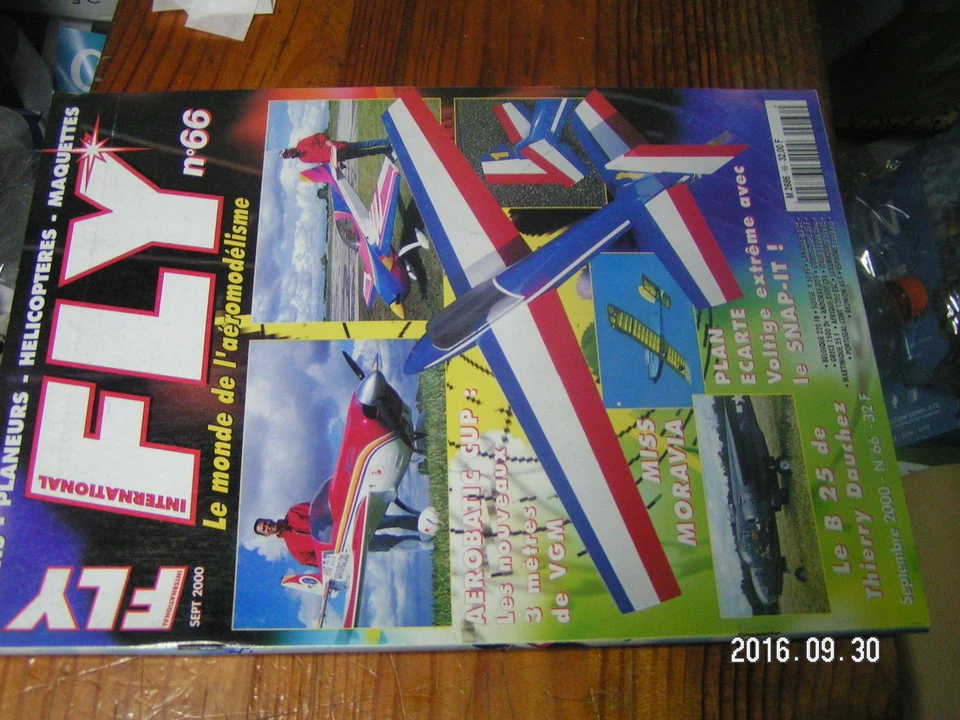 5µ?§ Revue FLY n°66 Plan encarté Planeur voltige SNAP-IT / Mini Fox Miss Moravia - Image 1 of 1