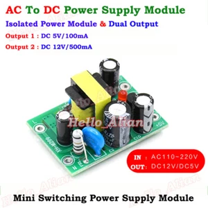 Mini AC-DC Converter 110V 220V 230V to DC 5V 12V Dual Output Power Supply Module - Picture 1 of 8