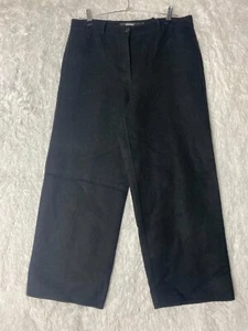 DKNY Dress Pants Womens 12 Black High Rise Flat Front Pocket Wool - Picture 1 of 9