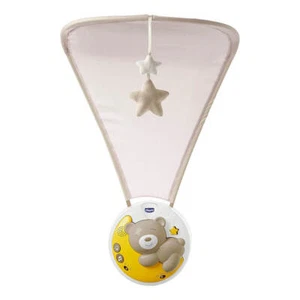 Chicco Toy Next 2 Moon Projector Night Light Neutral Soft Fabric Charms Ages 0+ - Picture 1 of 3