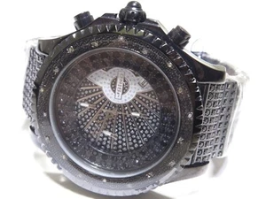 Herrenuhr schwarz PVD Jo Jino 0,18 kt weiß Rundschliff Krappenfassung Diamant - Bild 1 von 6