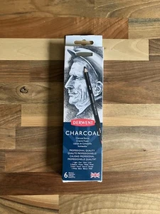 Derwent Professional Charcoal Pencils Set of 6 Metal Tin Sharpener Drawing - Picture 1 of 4